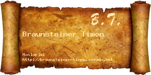 Braunsteiner Timon névjegykártya